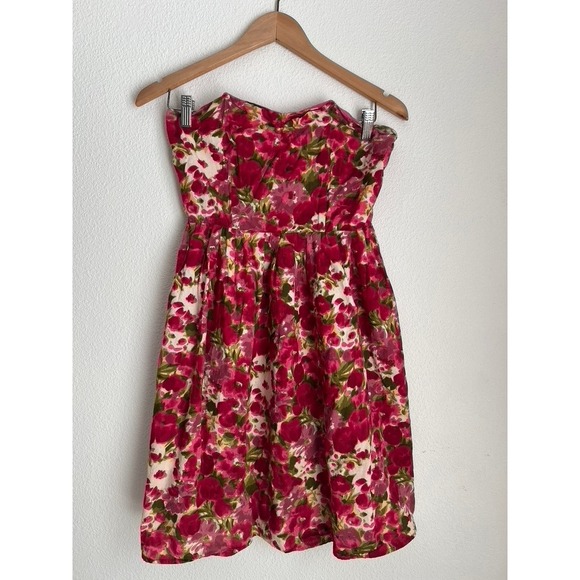 Newport News Dresses & Skirts - Newport News Floral Strapless Sweetheart Neckline Dress Women Size 6